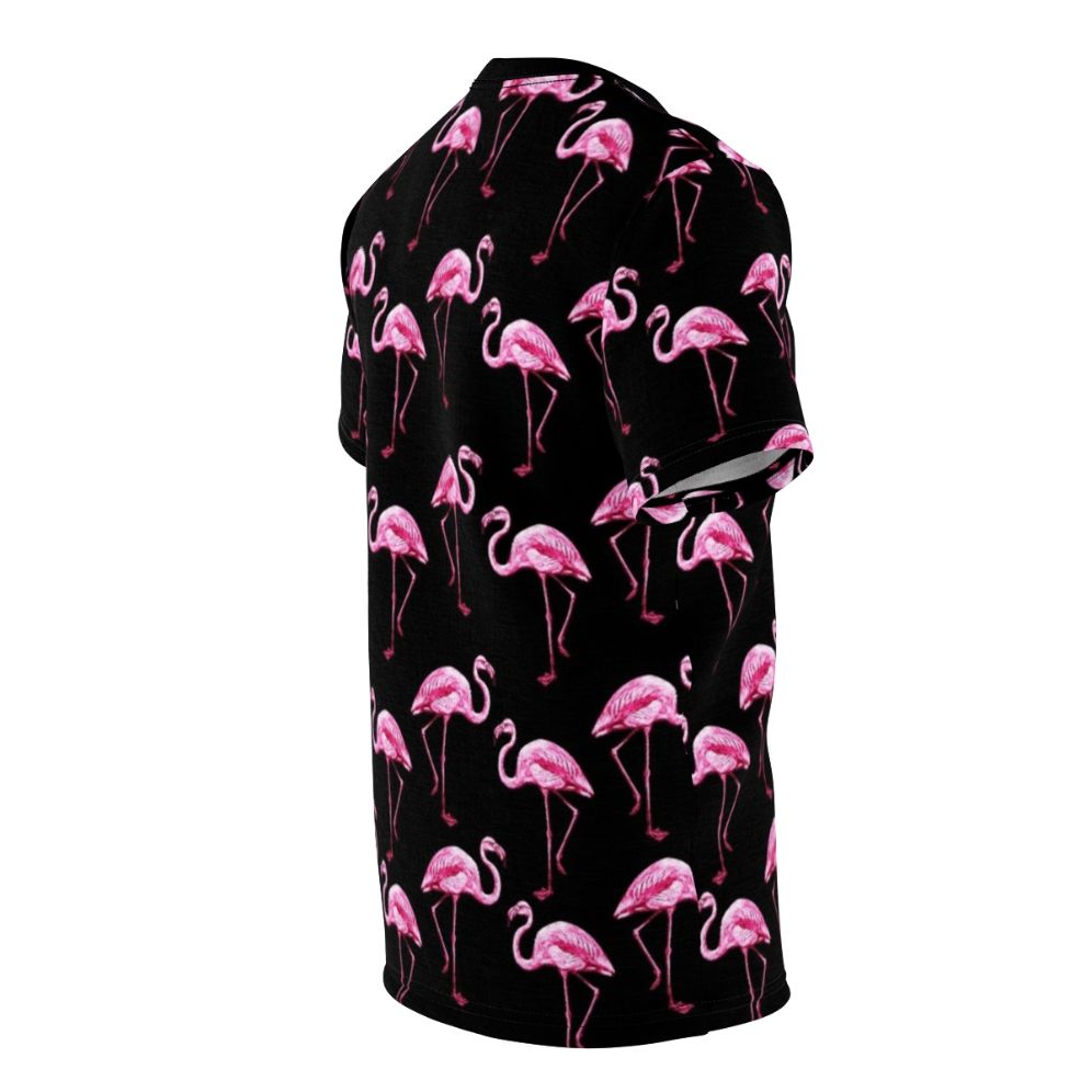 Colorful flamingo pattern printed on a high-quality t-shirt - men right