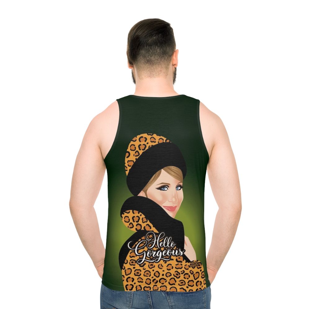 Leopard print unisex tank top - men back