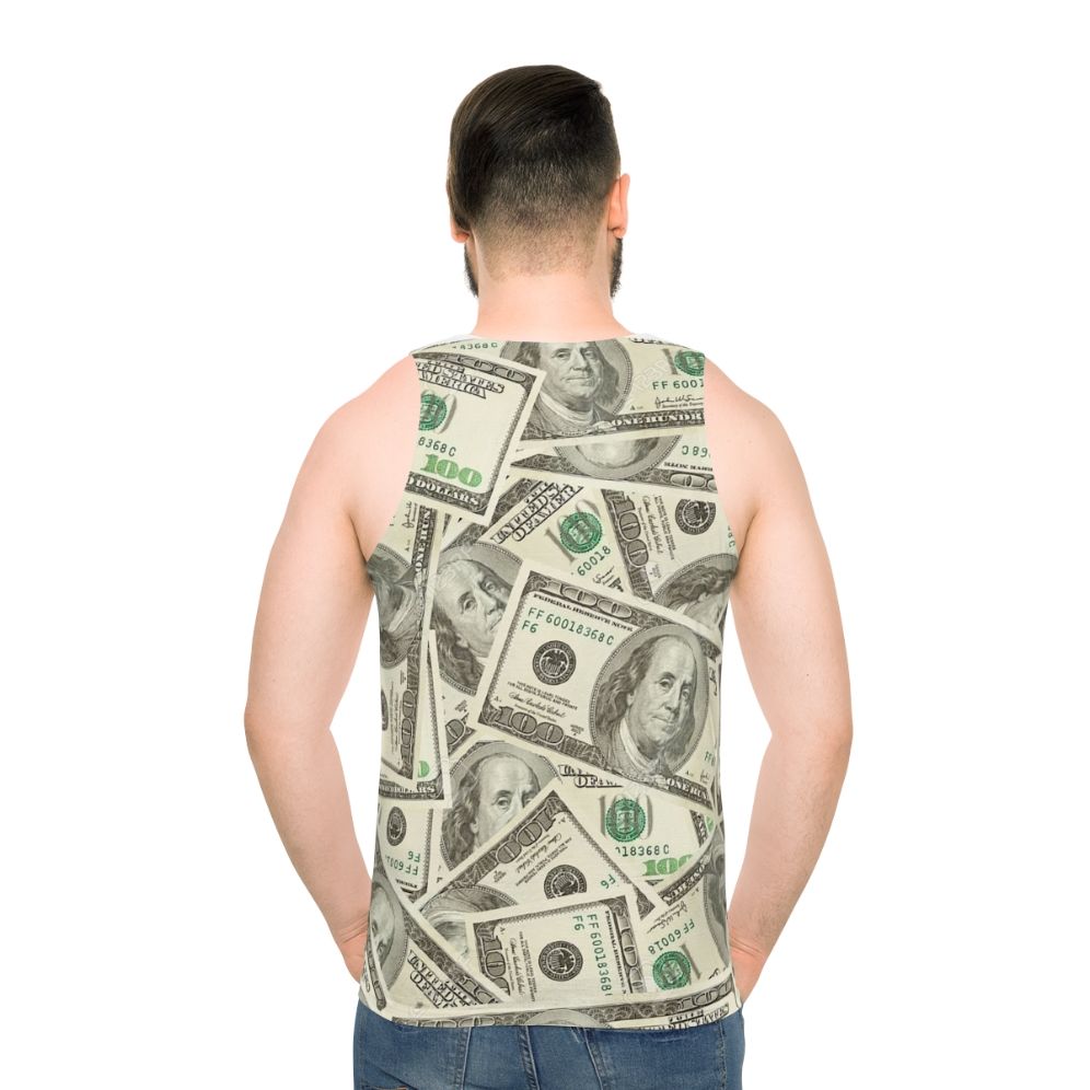 100 dollar bills unisex tank top - men back