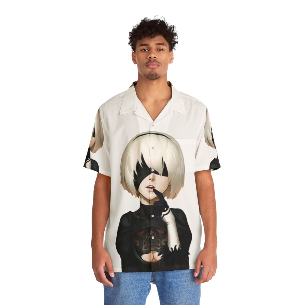 2B Hawaiian Shirt with Nier Automata Inspired Design - Lifestyle