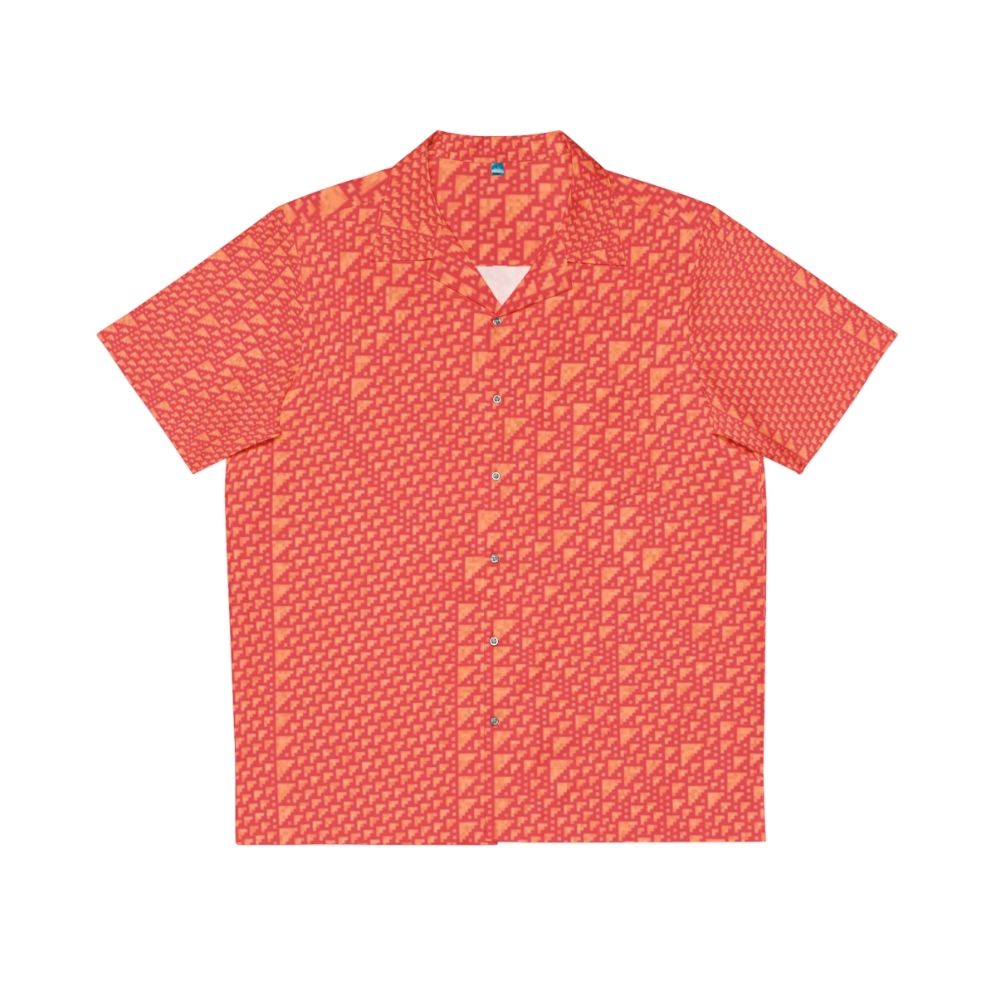 Rule 110 mathematical Hawaiian shirt with cellular automata design