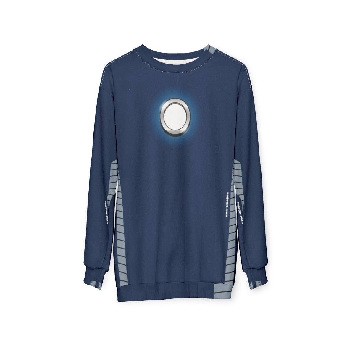 Proton Man Medical Superhero Sweatshirt for Cancer Treatment - hanging