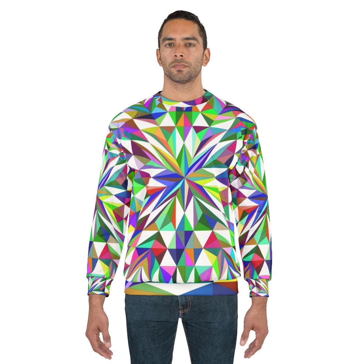 Starlight Sweatshirt with Abstract Patterns and Trendy Nature Design - men