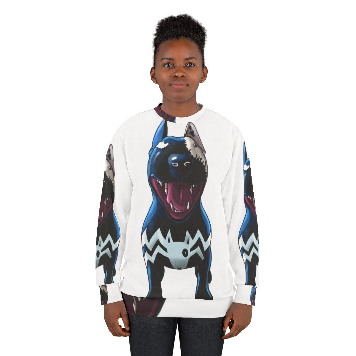 Superhero Supervillain Bullterrier Graphic Sweatshirt - women