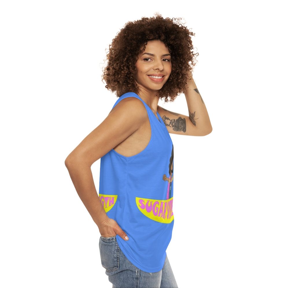 Unisex Sugar Strength Big Mouth Netflix Tank Top - women side