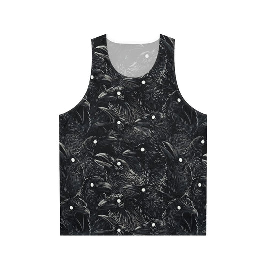 Raven pattern unisex tank top