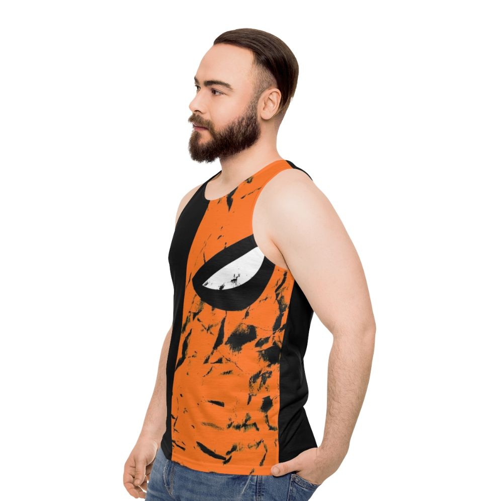 Deathstroke Faded Unisex Tank Top - men side