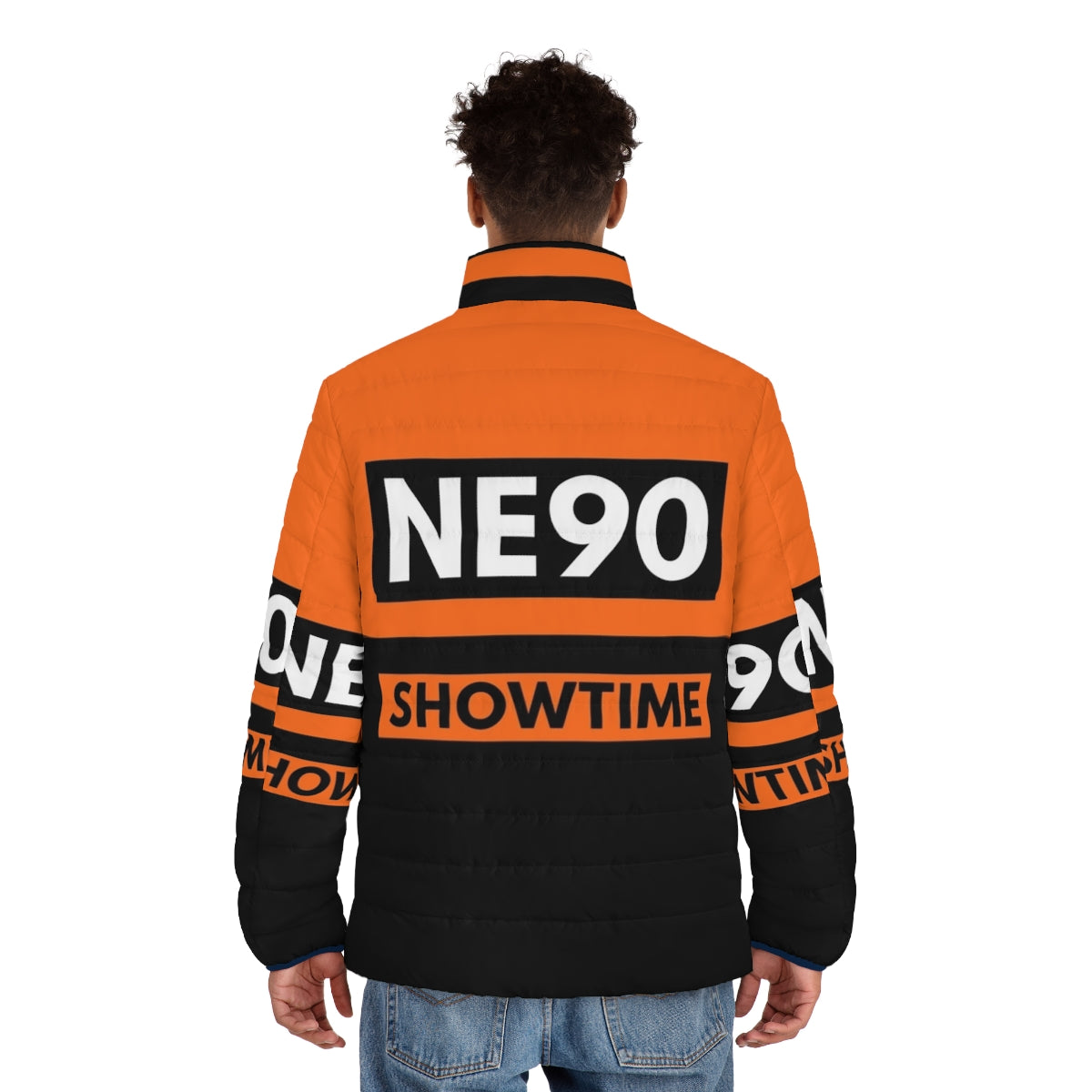 Nitzer Ebb Showtime Puffer Jacket featuring electronic and industrial music inspired design - men back