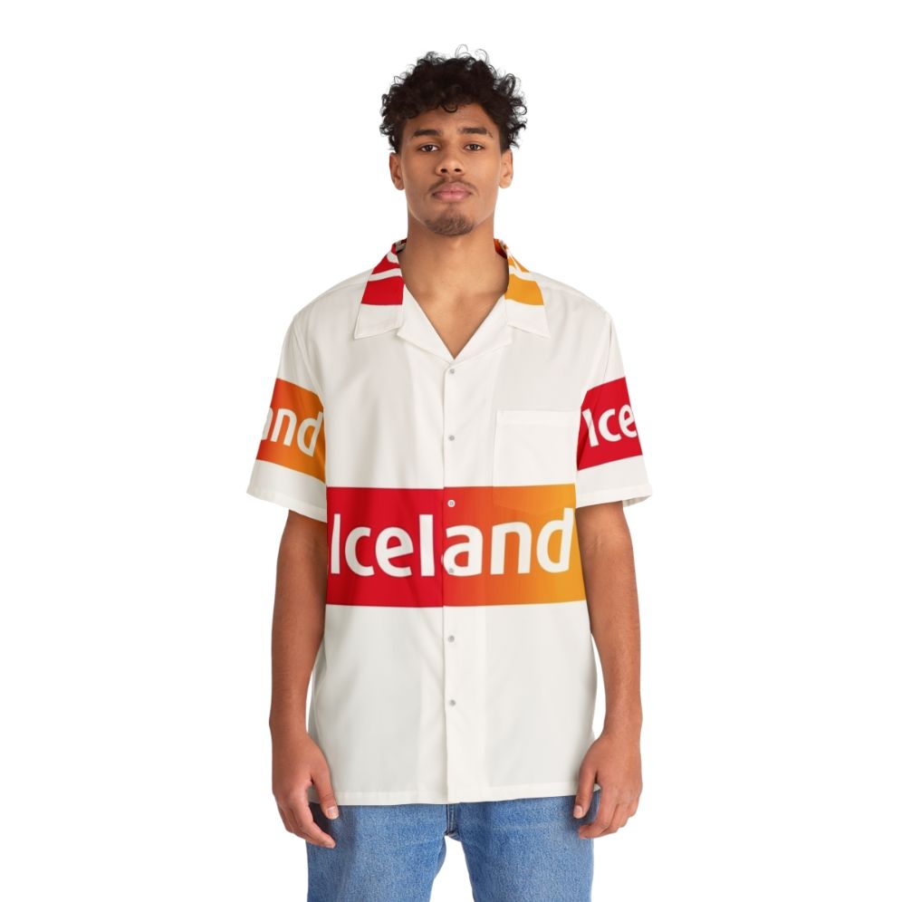 Colorful Iceland-themed Hawaiian shirt - People Front