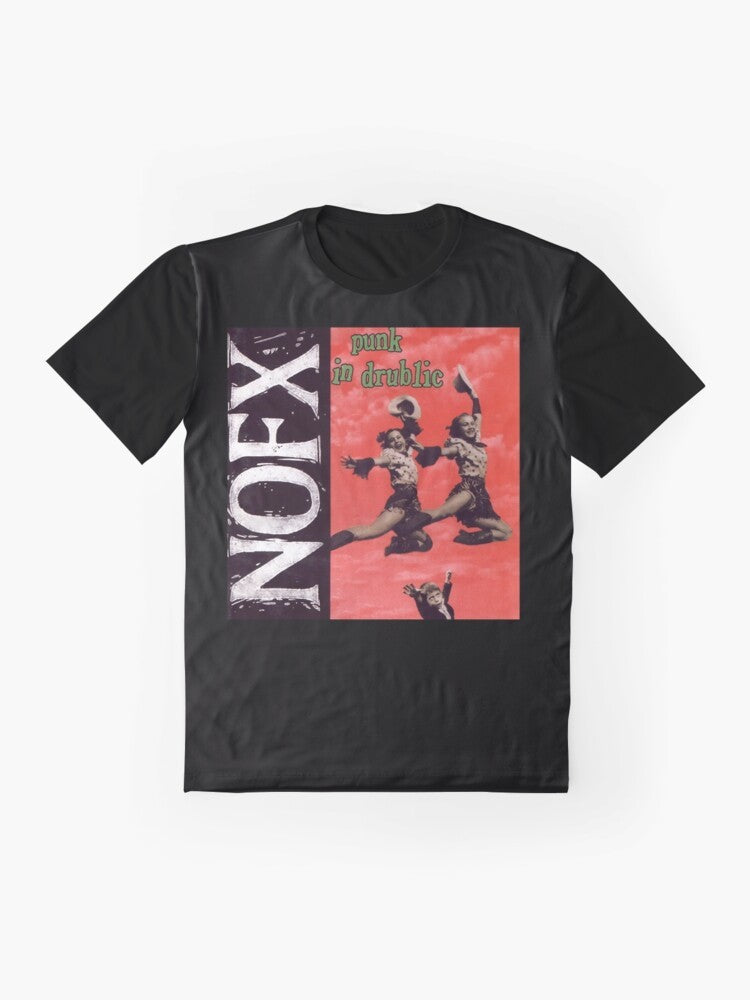 NOFX "Punk in Drublic" graphic t-shirt featuring the iconic punk band's logo and album artwork - Flat lay