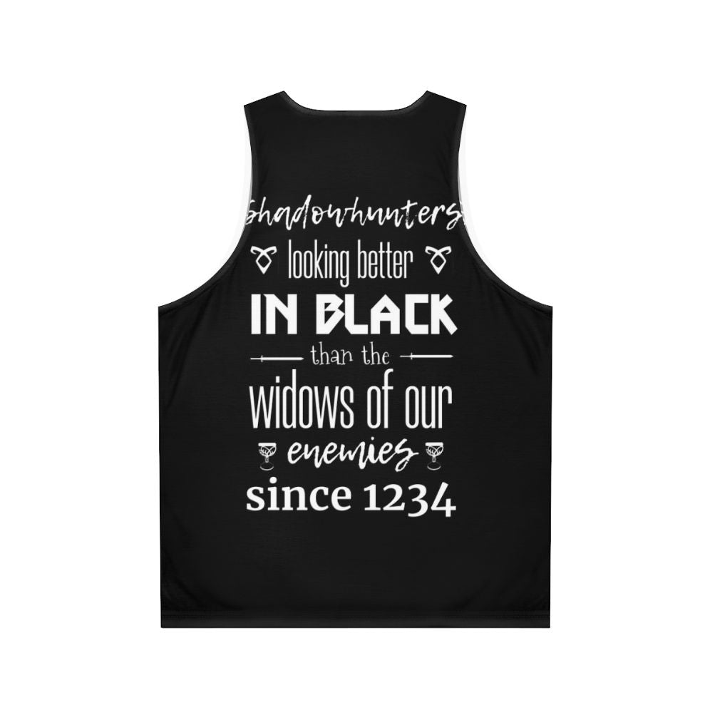 Shadowhunters black unisex tank top - Back