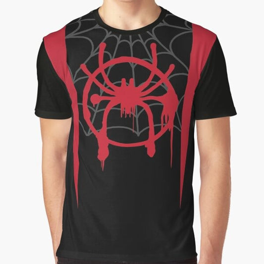 Spider-Verse Miles Morales Costume Graphic T-Shirt