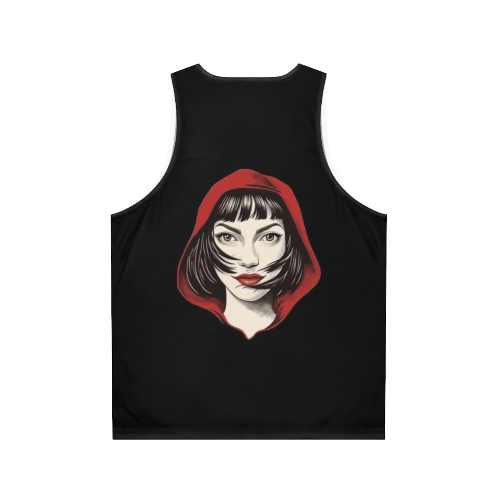 Tokyo Red Hood Unisex Tank Top featuring Money Heist character design - Back