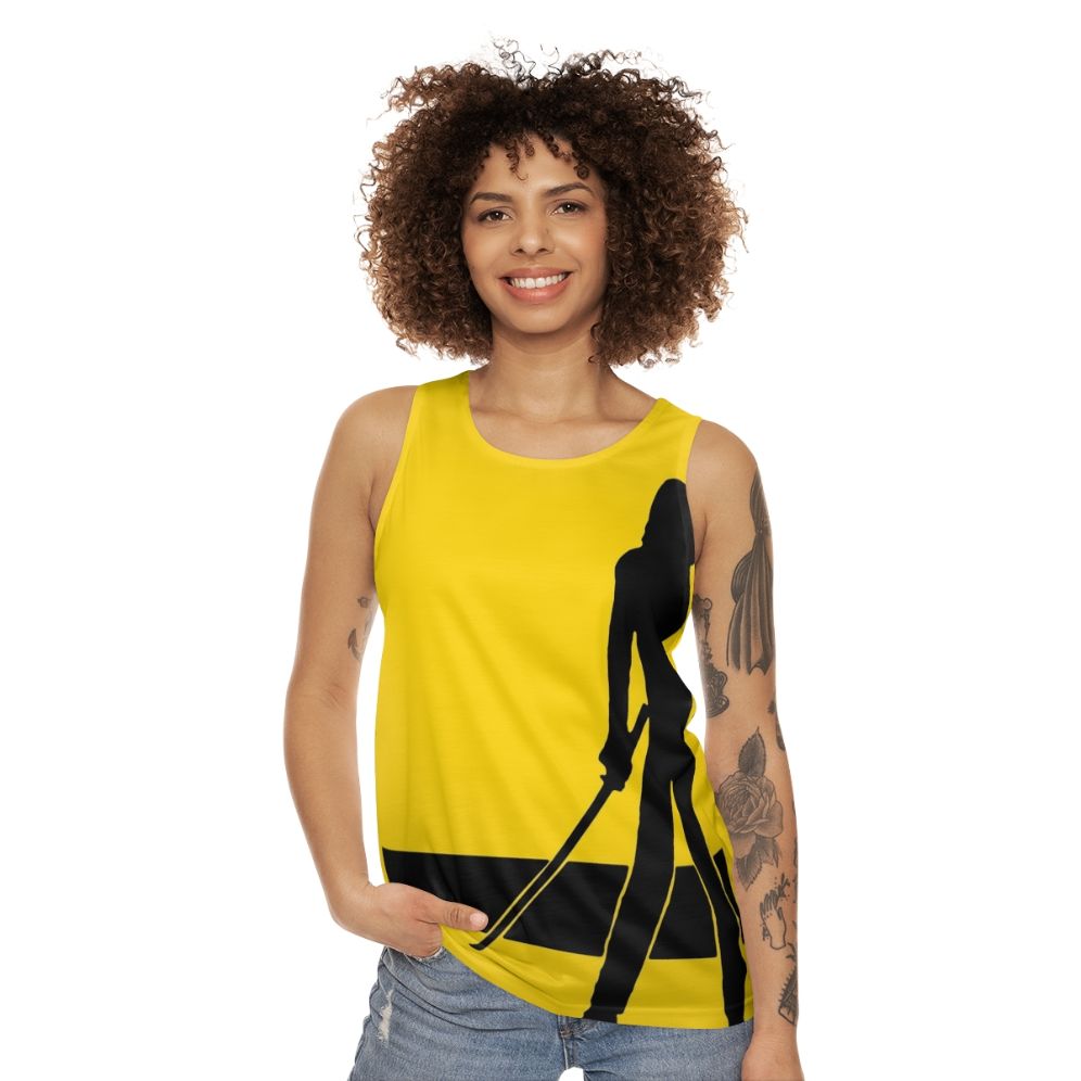 Unisex "Here Comes the Bride" bridal tank top with Quentin Tarantino movie inspired design - women