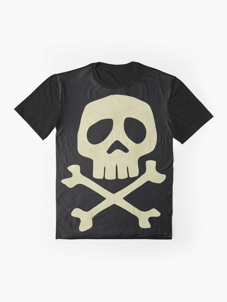 Danzig-inspired skull and crossbones graphic t-shirt - Flat lay