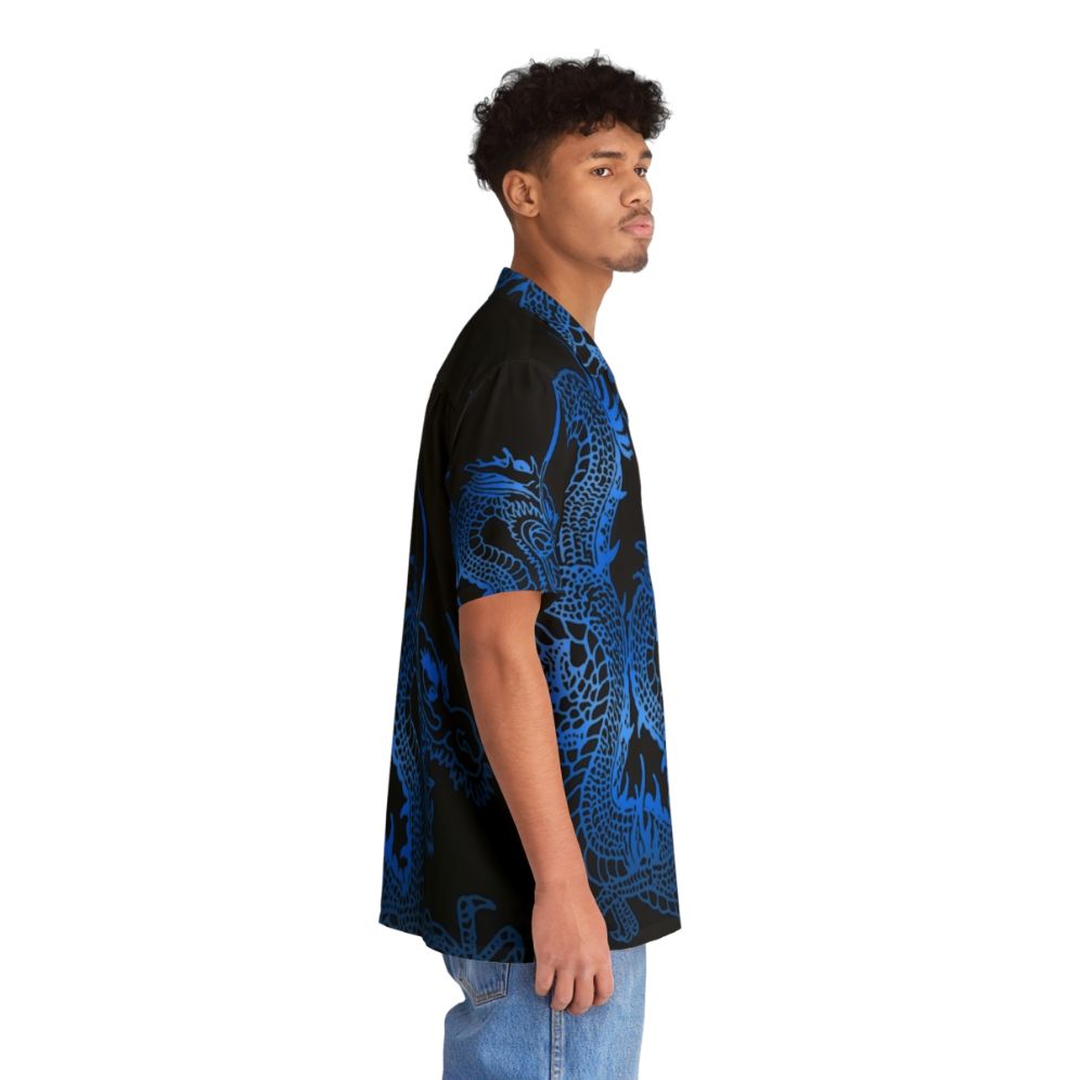 Blue Chinese dragon pattern Hawaiian shirt - People Pight