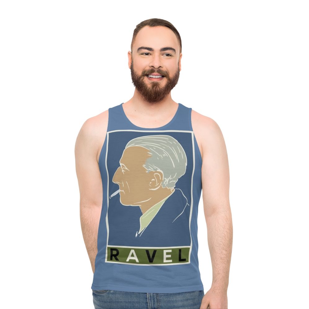 Maurice Ravel Unisex Tank Top with Vintage Classical Music Design - men