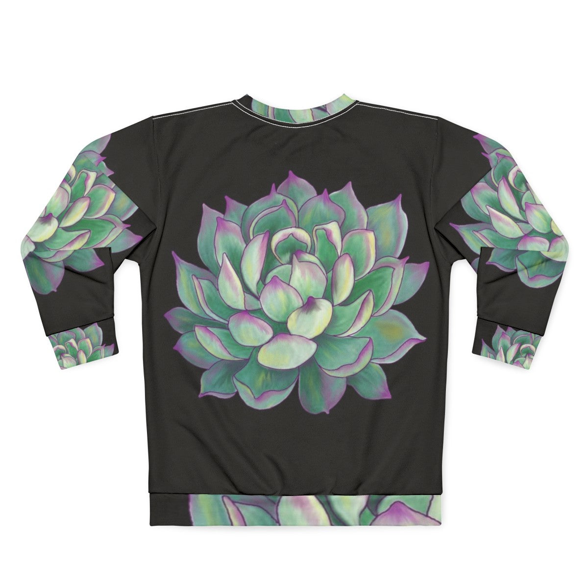 Botanical Succulent Plant Sweatshirt - Back