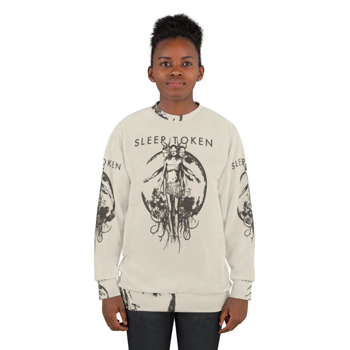 Four Hands Triple Face Sweatshirt featuring the Sleep Token band logo - women