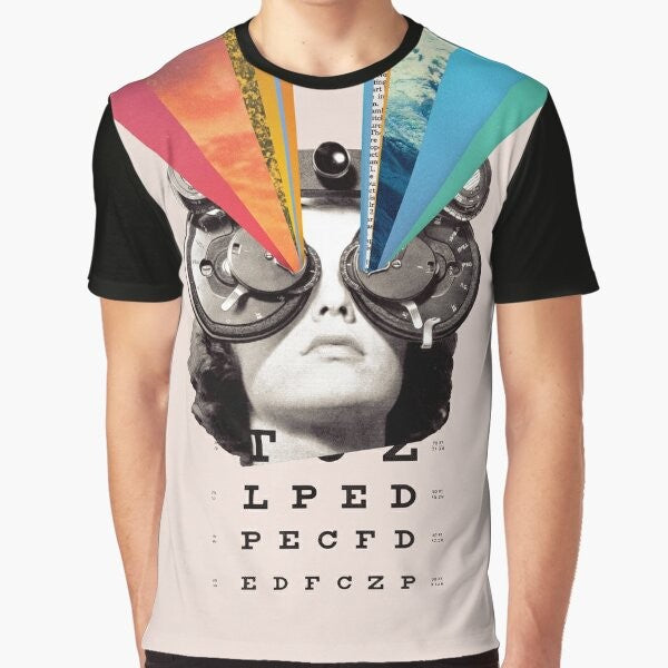 Vintage eyes collage graphic design on a t-shirt