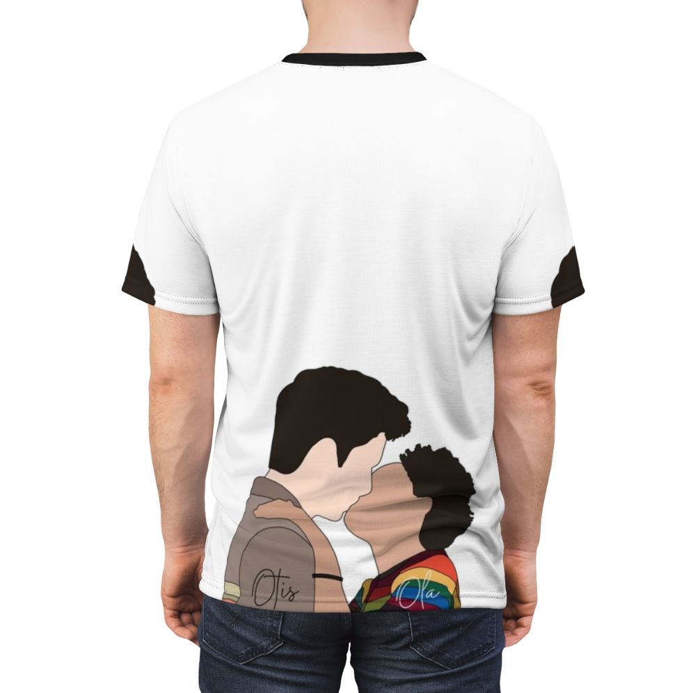 Unofficial Sex Education t-shirt featuring Otis and Maeve from the Netflix series - men back