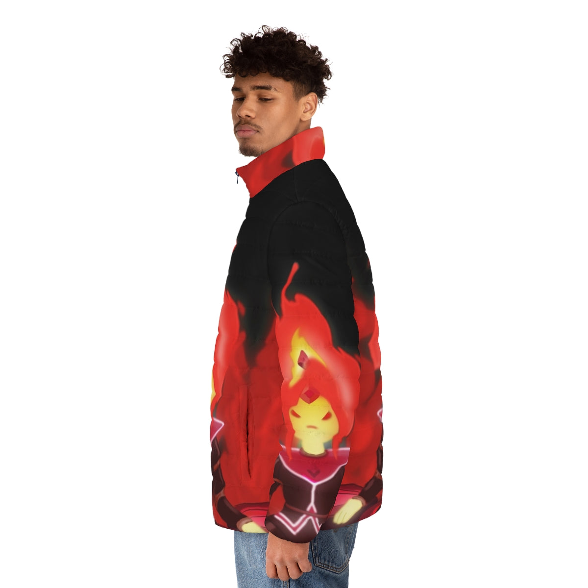 Flame Princess from Adventure Time Cartoon Inspired Puffer Jacket - men side left