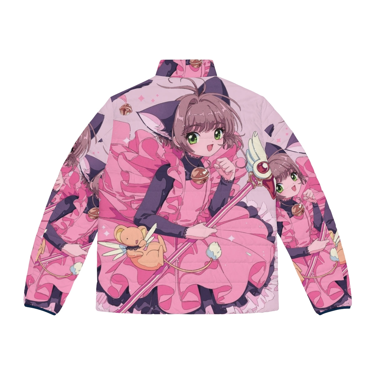 Cardcaptor Sakura Kawaii Cat Puffer Jacket with Anime-Inspired Design - Back