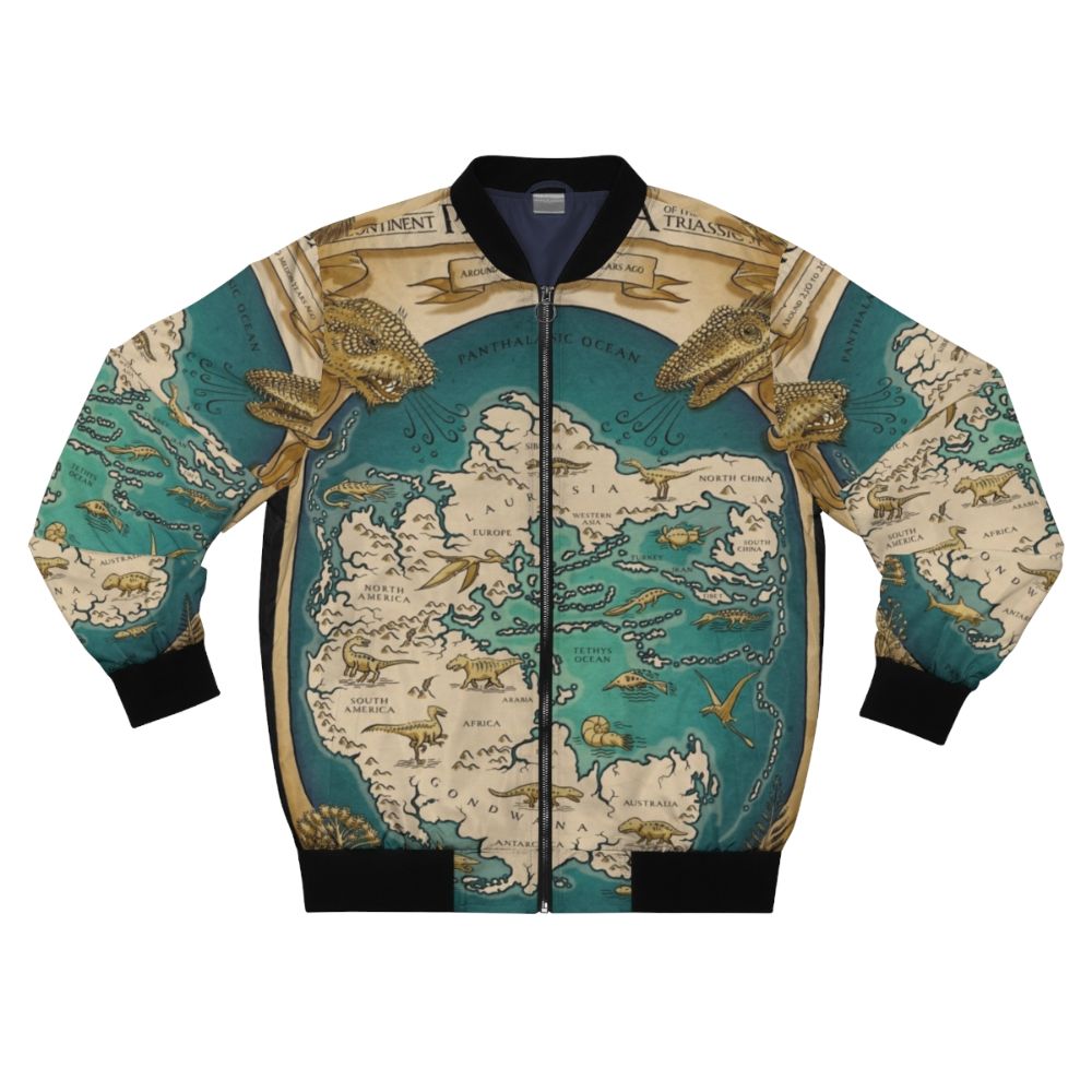 Pangaea supercontinent map bomber jacket