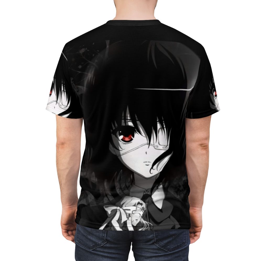 Stylish another aop t-shirt with horror, mystery, anime, and kawaii design - men back