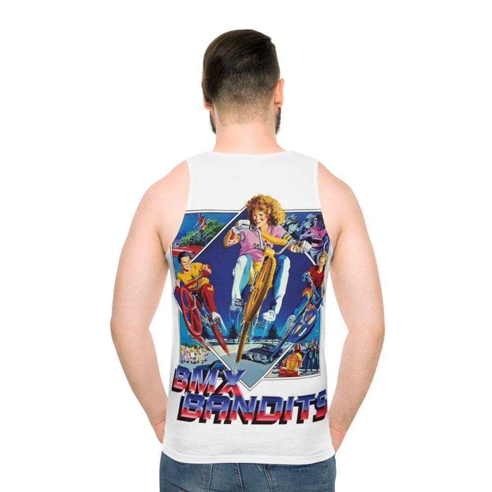 Retro 1980s BMX Bandits unisex tank top - men back