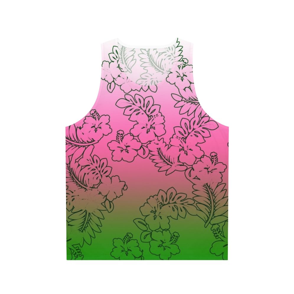 Ombre floral hibiscus unisex tank top