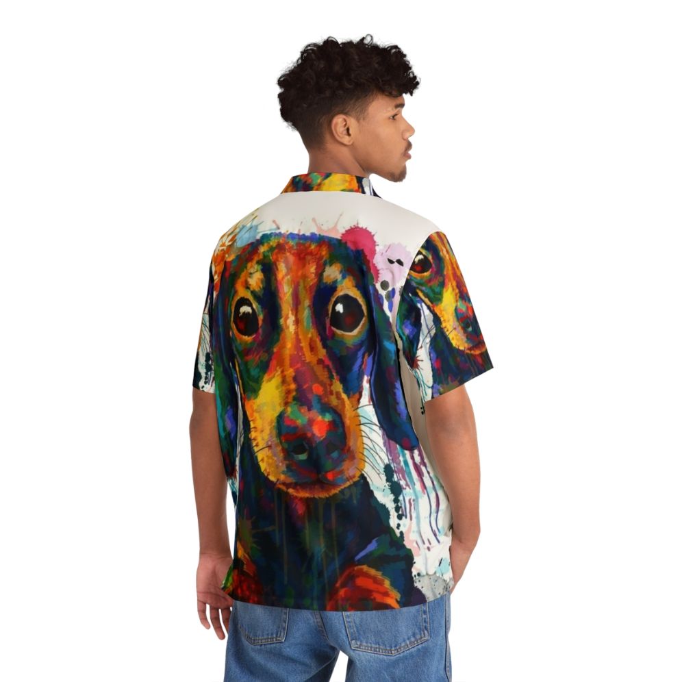 Dachshund Dog Art Hawaiian Shirt - People Back