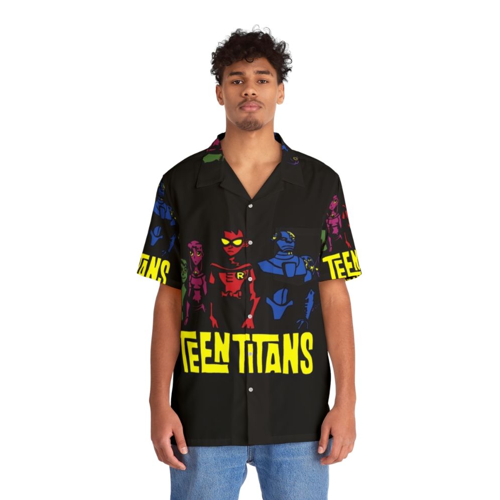 Teen Titans Silhouette Hawaiian Shirt - People Front