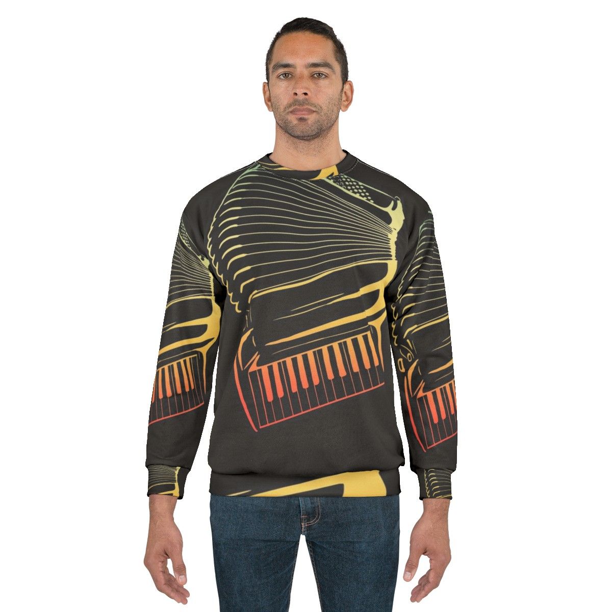 Air accordion musician playing sweatshirt - men