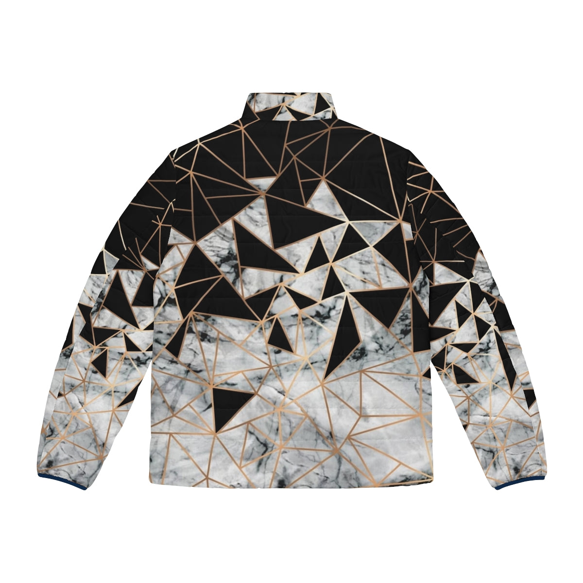 Marble polygon patterned puffer jacket - Back