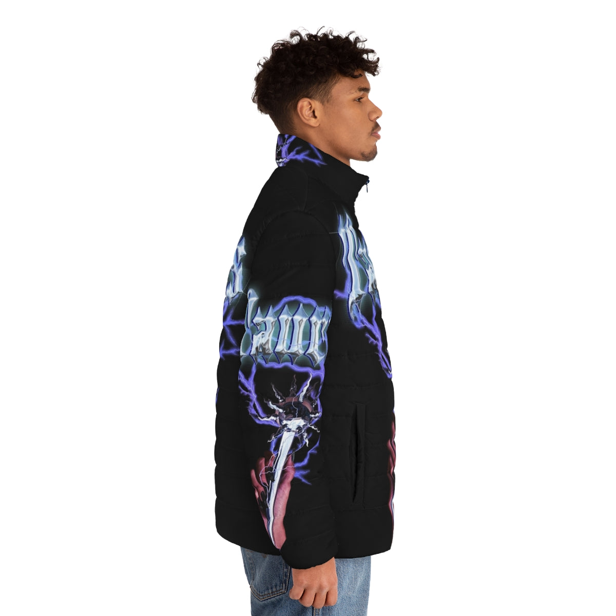 Taurus Agenda puffer jacket in a model wearing the jacket outdoors - men side right