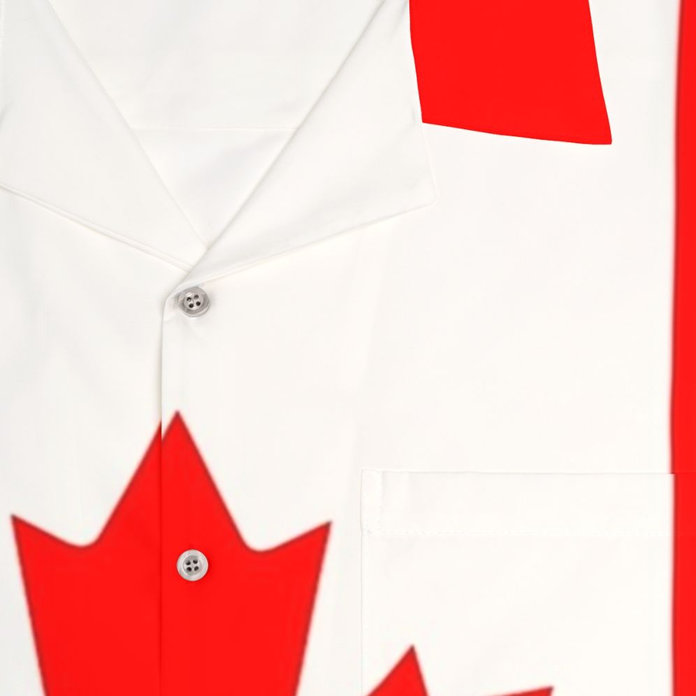 Canadian flag printed on a Hawaiian style shirt - Detail