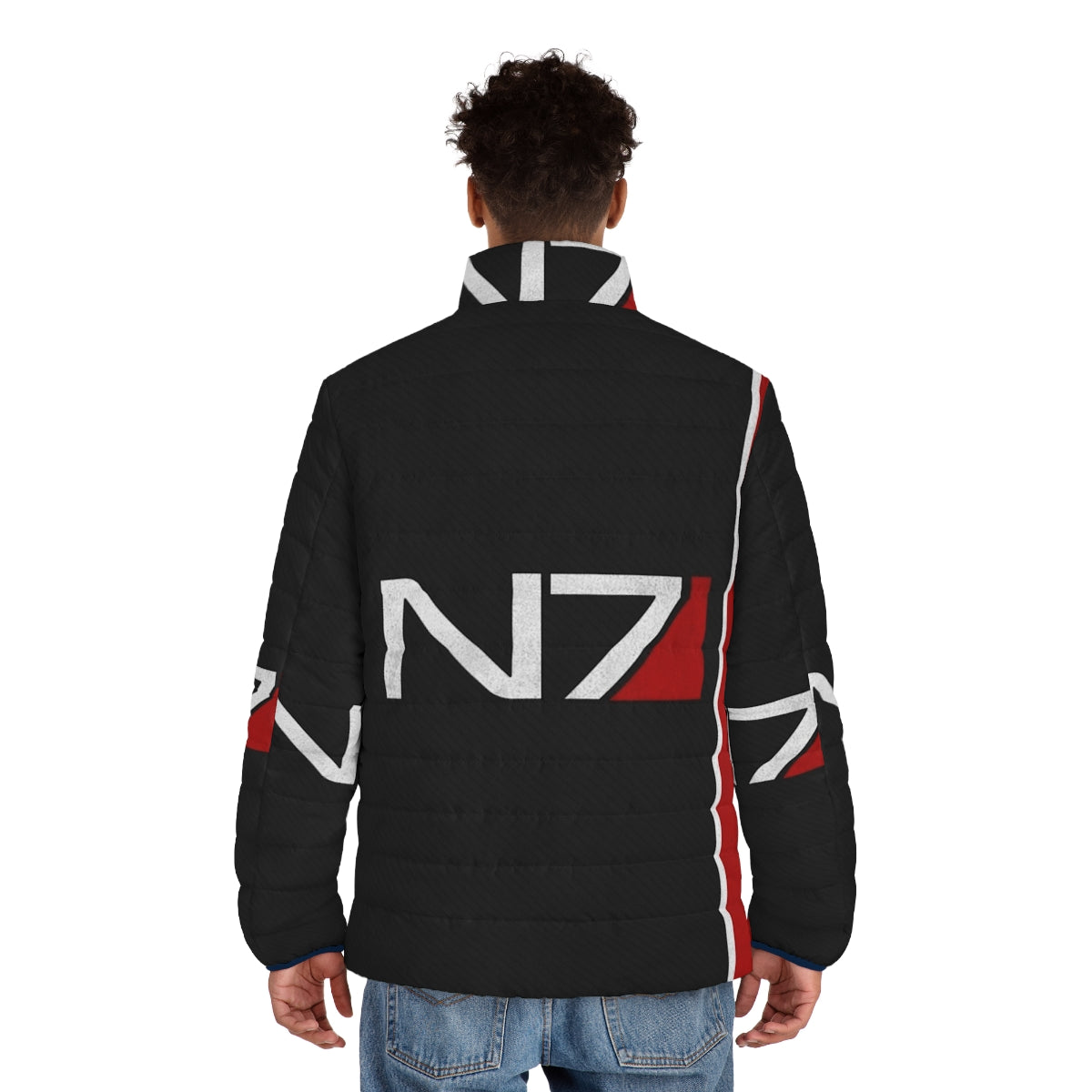 N7 Puffer Jacket featuring the iconic Mass Effect design - men back