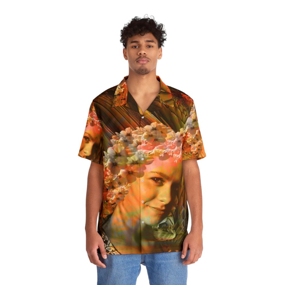 Autumn Hawaiian Shirt with Vibrant Floral Pattern - People Front