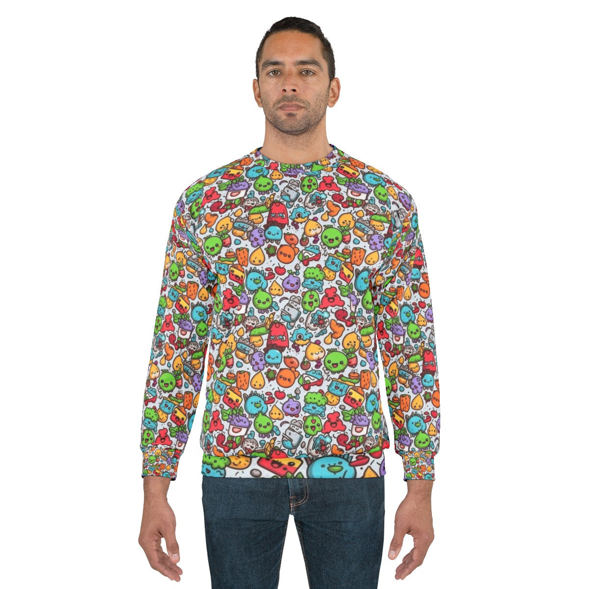 Hobbies cartoon animal fruit pattern modern abstract sweatshirt - men