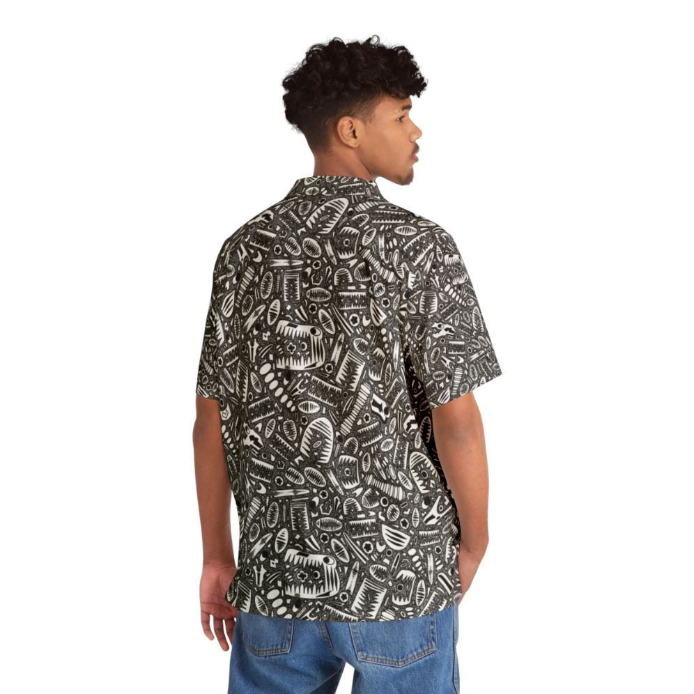 Crinoid fossil pattern Hawaiian shirt - People Back