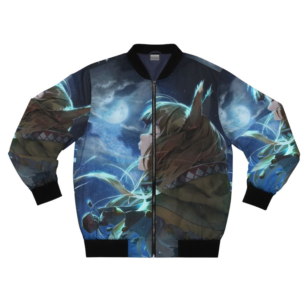 Horo anime character bomber jacket with wolf design