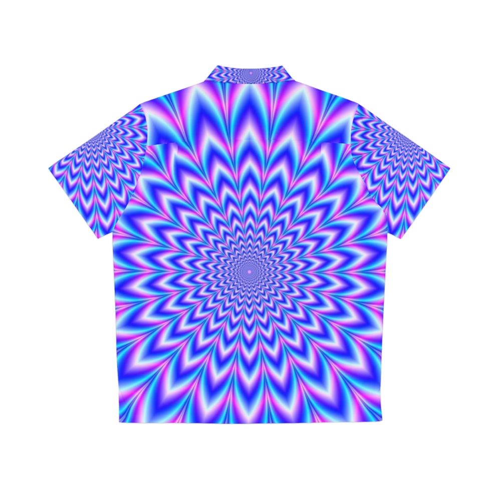 Psychedelic Hawaiian Shirt with Optical Illusion Design - Back