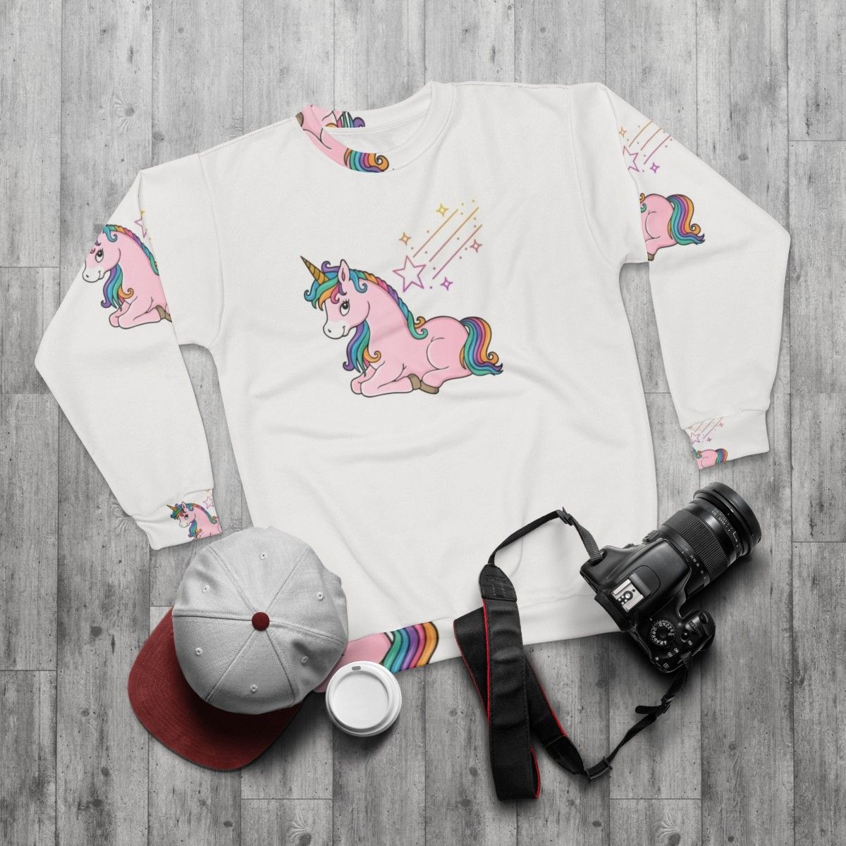 Legendary Animals Sweatshirt with Mystic Dragon and Lightning Bolt Design - flat lay