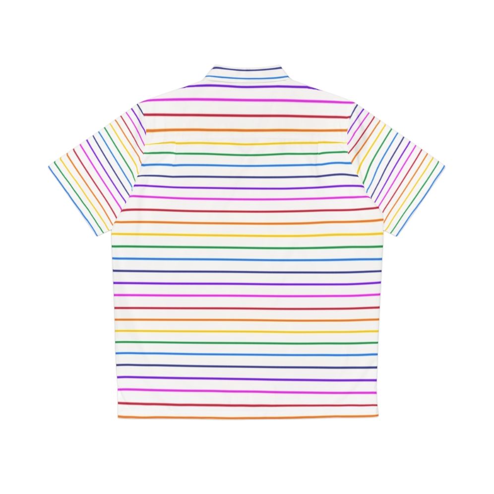 Colorful rainbow striped Hawaiian shirt - Back