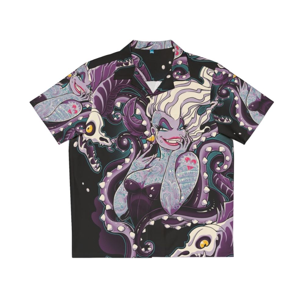 Empowering Hawaiian shirt with villain, octopus, and sea witch design