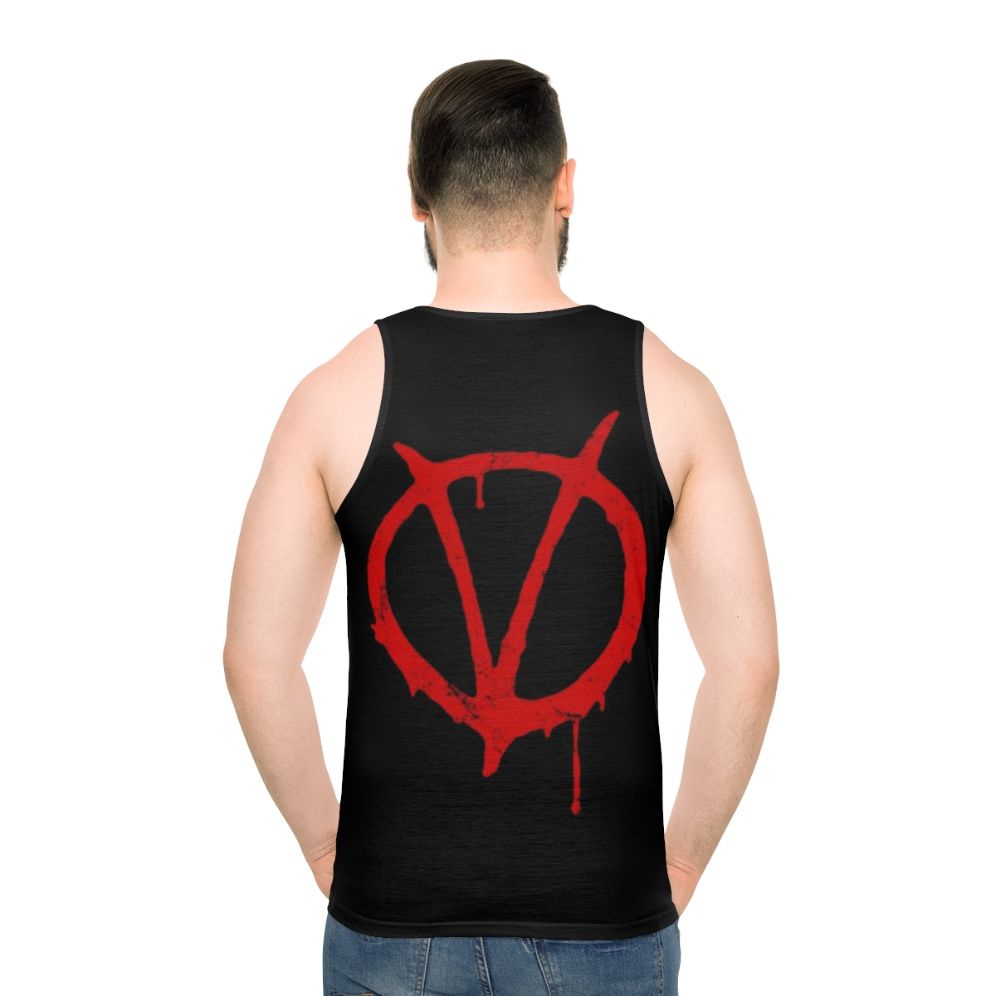 V for Vendetta Graphic Novel Unisex Tank Top - men back