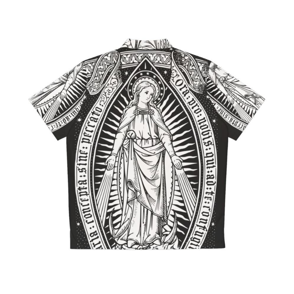 Vintage Virgin Mary Engraved Hawaiian Shirt - Back