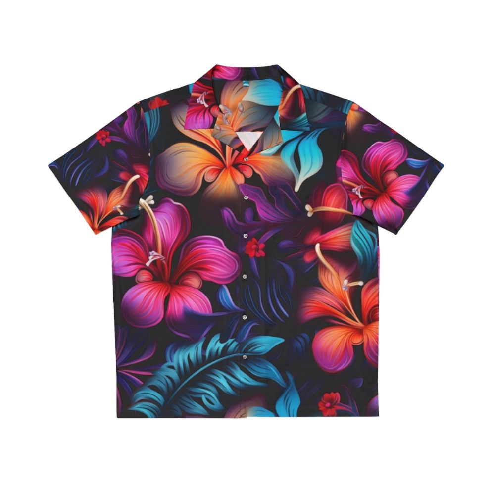 Dark Hawaiian floral print Hawaiian shirt