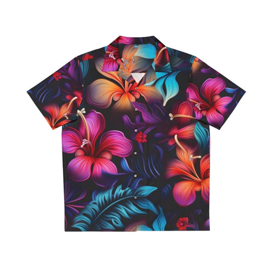 Dark Hawaiian floral print Hawaiian shirt